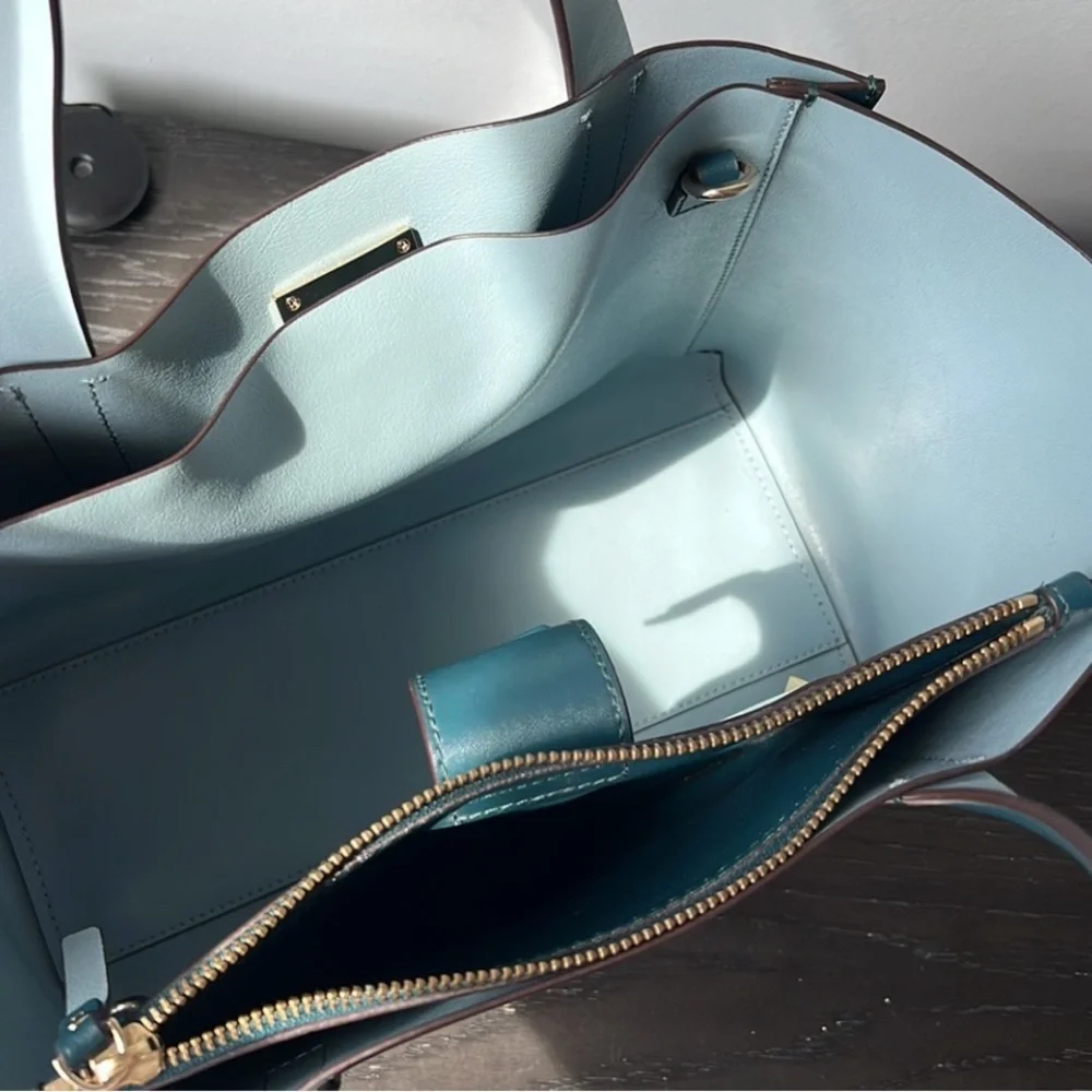 KATE SPADE Putnam Drive Nelle Convertible Work Commuter Tote Teal MSRP: $348 - Picture 12 of 16